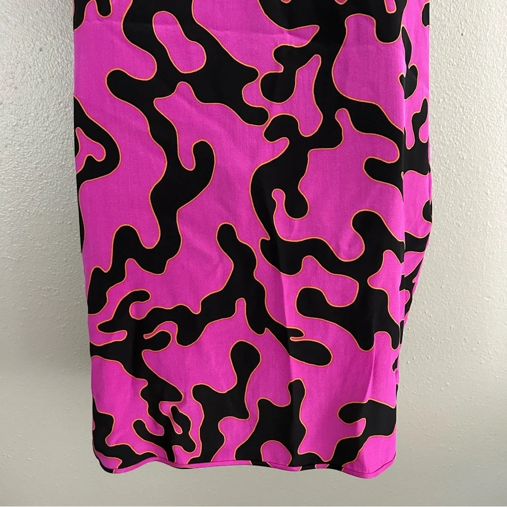 Diane Von Furstenberg DVF 100% Silk Firebird Print Shift Shirt Dress Size 10 - Picture 7 of 11